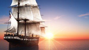 大航海時代の帆船のイメージ